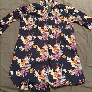 Floral Navy Women's Night Gown